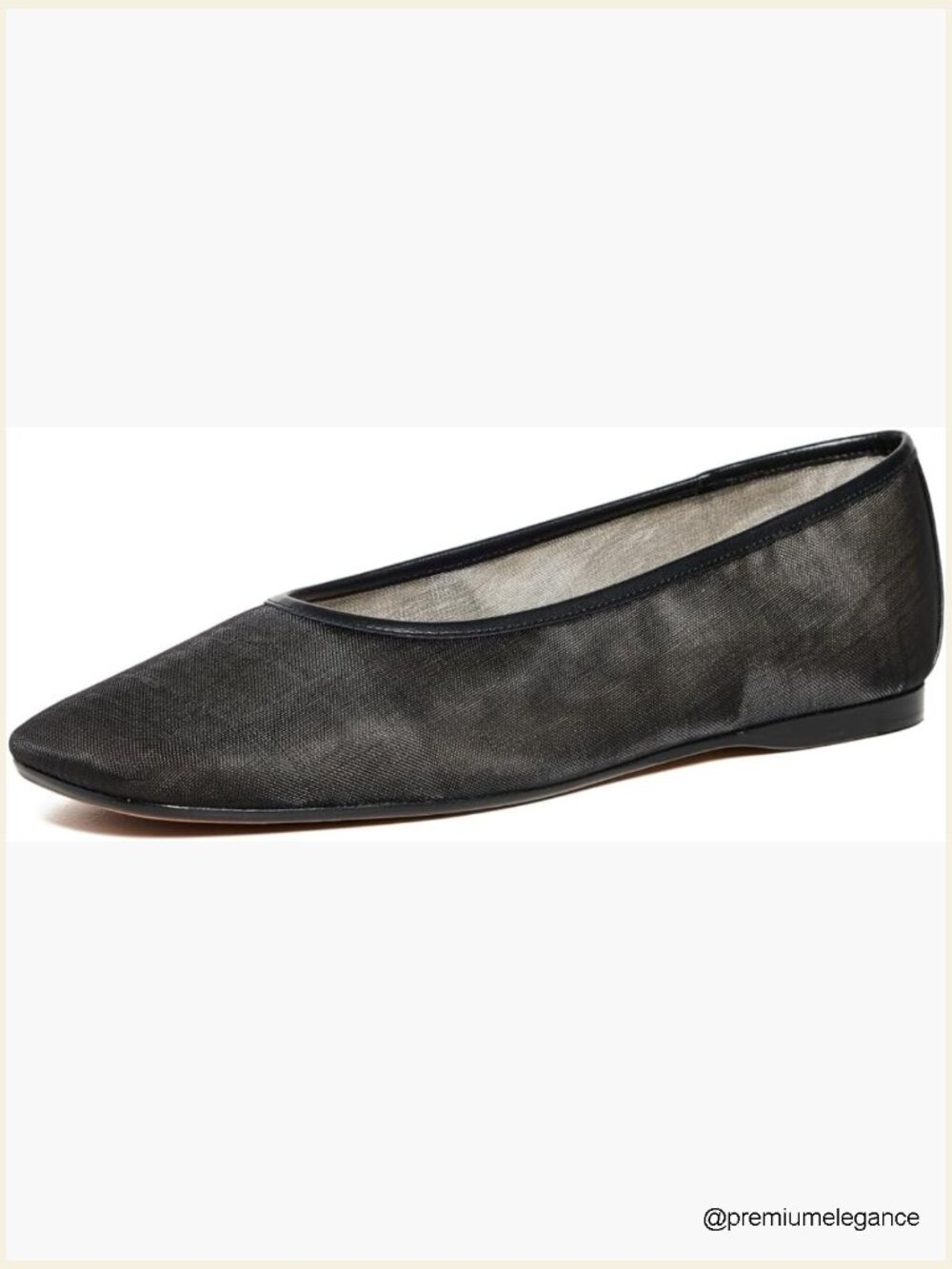 Classic Ballet Flat with Leather Trim and Cushioned Footbed - Square Toe